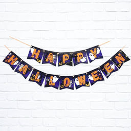 Гирлянда на ленте на Хэллоуин Happy Halloween, длина 250 см