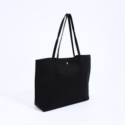 Сумка - шоппер женская на кнопке, с монетницей, 35×10×28 см, чёрная