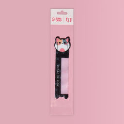 Расчёска «КОТЯ», с ручкой, фигурная, 14.7×3.7(±1) см
