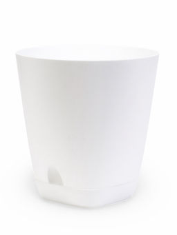 Кашпо с прикорневым поливом 8 л D-24см, H-25см белый "Гранд"