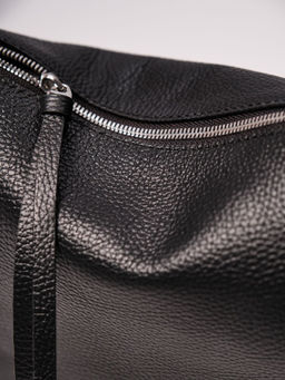 Сумка кожаная багет Deboro 30963 черная