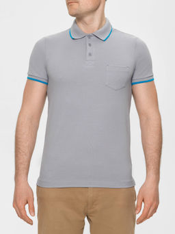 DIWARI Футболка-поло с контрастной отделкой MD 944 ash grey