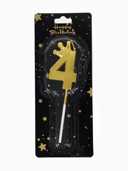 Цена за 3 шт. Свеча для торта «Корона» цифра 4