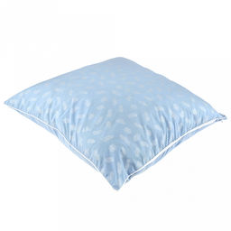 Наперник пуходержащий 60х60см Перышко на голубом, тик смесовый 135г/м2 (хлопок 80%, полиэстер 20%), на молнии, упаковка ПП 22х30см, Домашняя мода (Россия)  фото 3