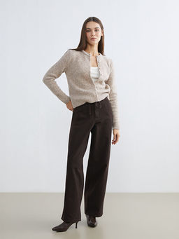 Bisiklet Yaka Y?n Kar???ml? Kad?n Triko H?rka