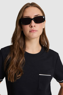 Kad_n Siyah Bisiklet Yaka Basic Ti__rt - U.s. polo assn фото 2