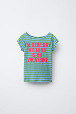 STRIPED T-SHIRT WITH TEXT