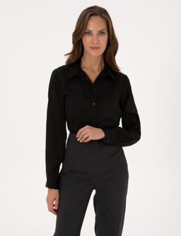 Siyah Comfort Fit Uzun Kollu G_mlek