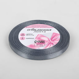Цена за 3 шт. Лента атласная, 6 мм, 23±1 м, серый №03