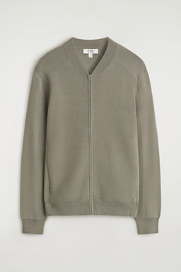 TEXTURED KNITTED BOMBER JACKET