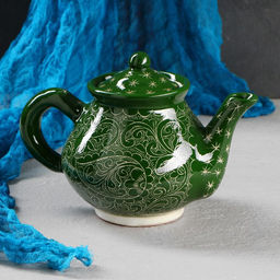 Чайник заварочный Риштанская Керамика, 700 мл, зелёный