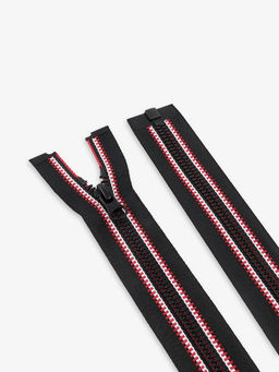 Цена за 10 шт. Молния «Трактор», №5, разъёмная, замок автомат, 60 см, чёрная, красная, белая