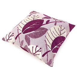 Наволочка декоративная 43х43см Листья сиреневый, рисунок двухсторонний, объемный на молнии (Китай) - Домашняя мода фото 6