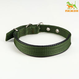 Ошейник Комфорт комбинированный, 45 х 2 см, ОШ 30-39 см, темно-зеленый 609528