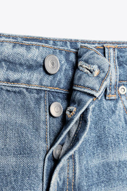 TRF LOW-RISE CROPPED BAGGY DENIM SHORTS - Zara фото 7