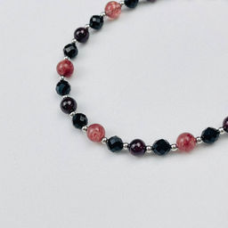 Браслет "Стихия Огонь" из Граната, Шпинели и Клубничного кварца 16,5 см +