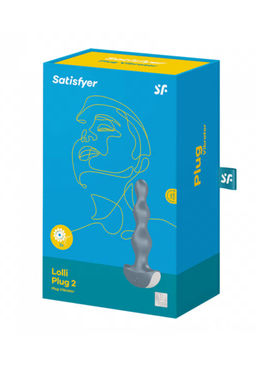 Анальная виброелочка Satisfyer Lolli-Plug 2 Satisfyer, силикон, серый, 11 см
