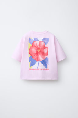 CAMISETA ESTAMPADO FLORES / Rosa - Zara фото 2