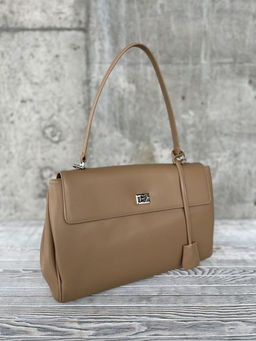 Женская кожаная сумка-портфель 8399-3 Бежевый