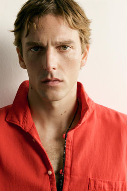 CAMISA POLO RELAXED FIT / Rojo - Zara фото 5
