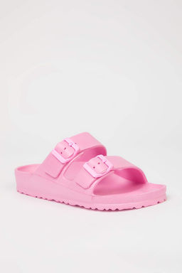 Ac?k Pembe Cift Bantl? Eva Hafif Taban Kad?n Terlik TAKSS25TE00065