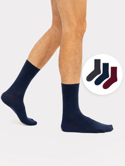 Цена за 5 пар! Носки мужские мультипак (3 шт.) в темно-синих и бордовых цветах