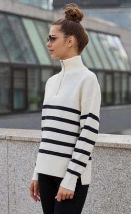 Джемпер F322-15115 white-black - Fine joyce фото 11