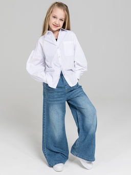 Джинсы-трубы для девочек - СИНЯЯ МОДА фото 2