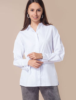 VILATTE / Блузка с женственным рукавом и застежкой на декоративную пуговицу