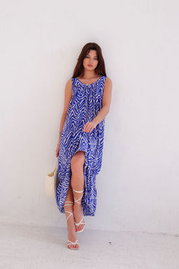 9413 Платье Мальдивы для пляжа и фотосъёмки сине-белое (остаток: 42-44) - Martichelli фото 17