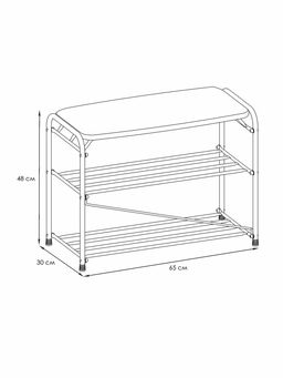 Подставка для обуви "Альфа 23" с сиденьем (Белый) (3-х полочная,60см)