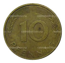 Монета 10 пфеннигов 1993 года D Германия