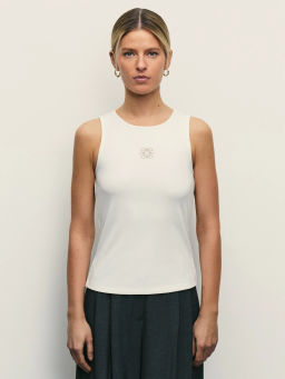 Майка облегающего кроя с вышивкой / Zarina  фото 3