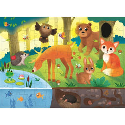 Пазл с фонариком На лесной опушке, 63 детали - Puzzle time фото 2