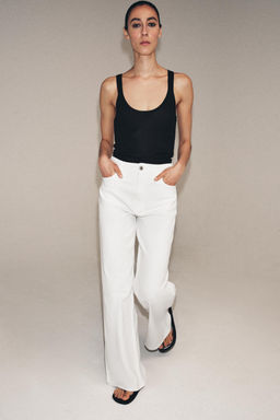 JEANS ZW COLLECTION WIDE LEG TIRO ALTO / Blanco - Zara фото 2