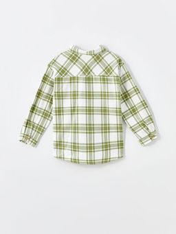 Uzun Kollu Ekose Desenli Erkek ?ocuk Oduncu G?mlek