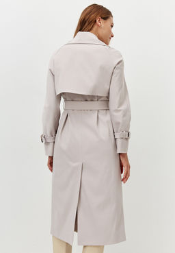 Двубортный тренч миди с поясом в тон - TO BE ONE фото 5
