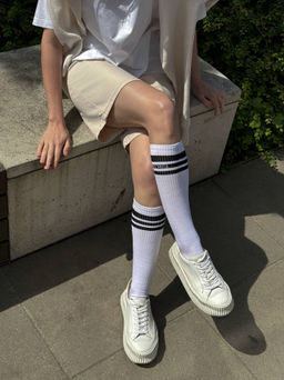 Цена за 2 пары. Носки Удлиненные CONTE CLASSIC Гольфы женские белый