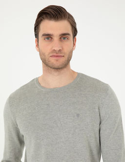 A__k Gri Melanj Slim Fit Bisiklet Yaka Basic Triko Kazak - Pierre cardin фото 2