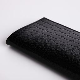Обложка для паспорта TEXTURA, натуральная кожа, тиснение крокодил, чёрная