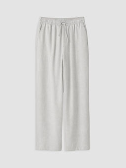 Regular Fit Keten G?r?n?ml? Erkek Pantolon