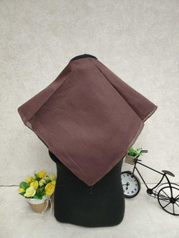 Платок косынка на голову и шею, хлопок, цвет шоколад