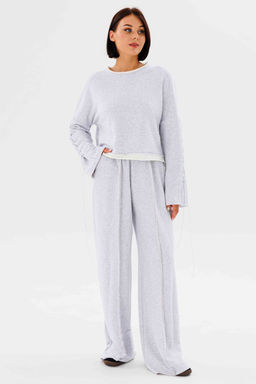 Костюм AURA 8009-164 серый меланж + вставка молочного цвета  фото 5