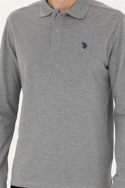 U. S. Polo Assn / Мужской серый меланжевый базовый свитшот - U.s. polo assn фото 6