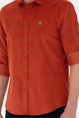 U. S. Polo Assn / Мужская рубашка с длинным рукавом кирпичного цвета - U.s. polo assn фото 20