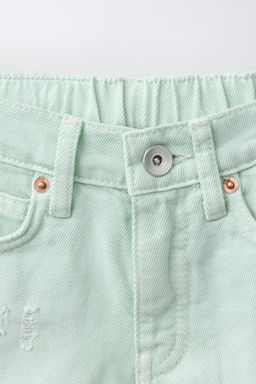BERMUDA DENIM ROTOS / verde lavado