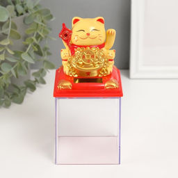 Маятник настольный антистресс «Жёлтый Манэки-нэко с котятами и золотом», 8×8×8.2 см