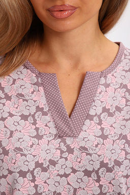 Пижама с брюками футер с начёсом (01059, кофе)