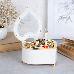 Шкатулка музыкальная Сердце с балериной / YL2046-2 /уп 72/белая - Галеонтрейд фото 3