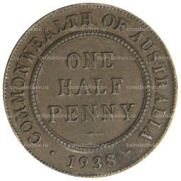 1/2 пенни 1938 года Австралия